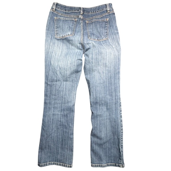 LL Bean Classic Fit Straight Leg Jeans Womens 12 MT Blue Stretch Denim 296351 - Picture 5 of 9